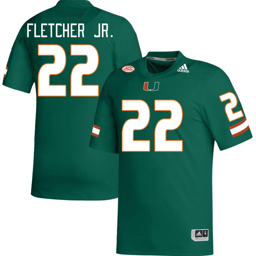 Men #22 Mark Fletcher Jr. Miami Hurricanes College Football Jerseys Stitched Sale-Green